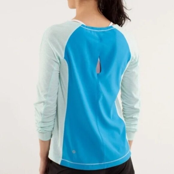 Lululemon Run Silver Lining Long Sleeve Striped Color Block Gym Workout - Picture 7 of 7